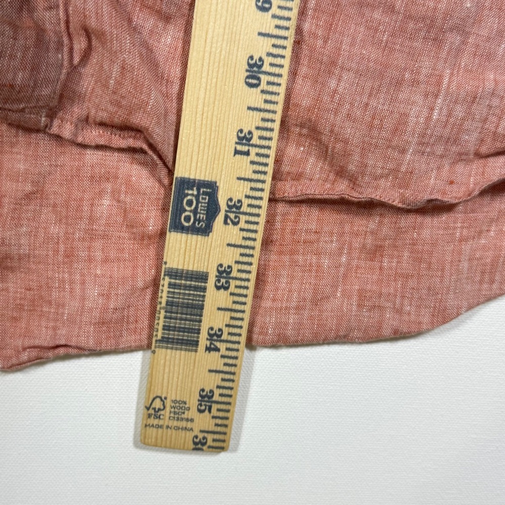 Murano Baird McNutt Linen Shirt Mens XLT Rose Pink Long Sleeve Coastal Beachy - Picture 10 of 10